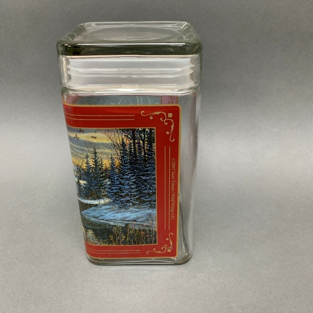 Sam Timm Empty Glass Storage Container Jar Holiday Sleigh Ride - Picture 2 of 7